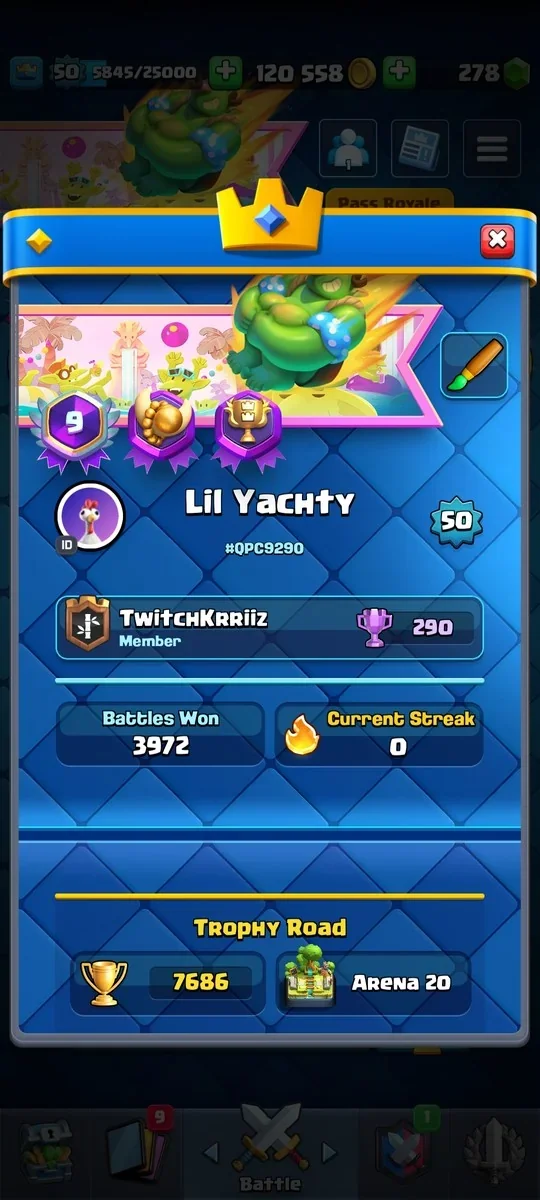 اکانت کلش رویال قدیمی لول ۵۰ و قیمت مناسب