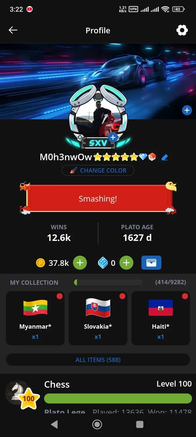 اکانت ۵ ساله پلاتو با 13k برد و 38k سکه