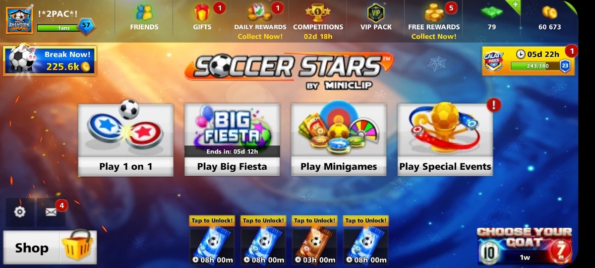 اکانت ساکر استارز لول 57