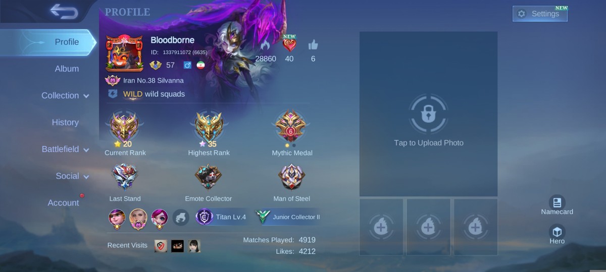 اکانت موبایل لجند