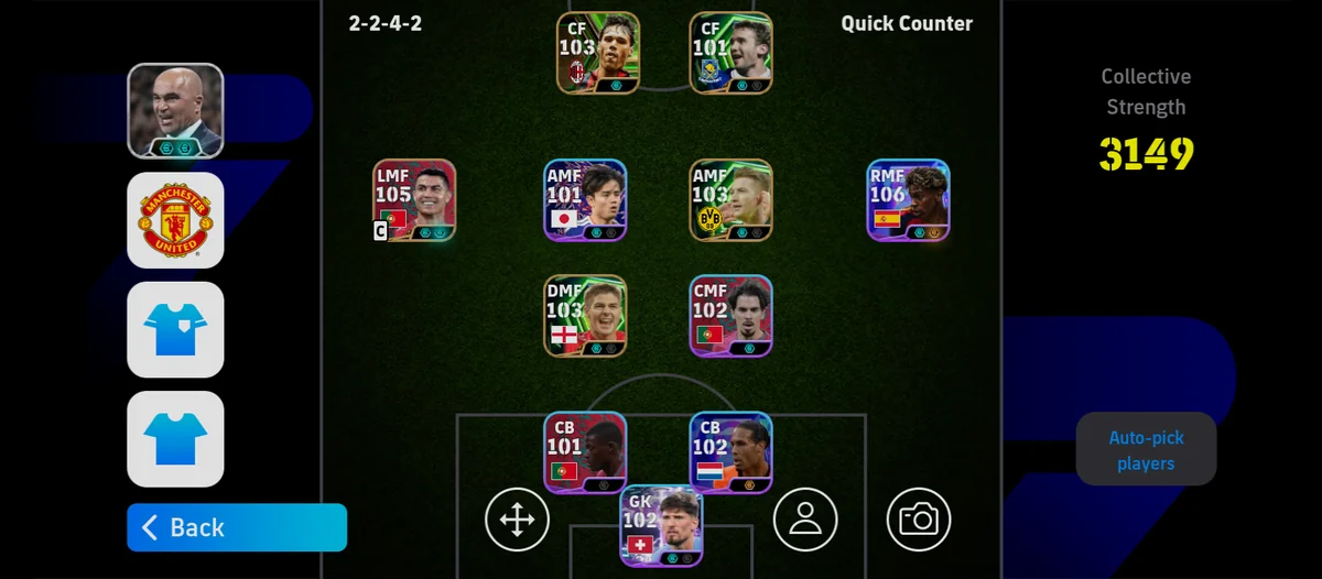 اک efootball یامال ۱۰۶ بی نظیر با پک کامل رونالدوو ون دایک ۱۰۳ بهترین مربی