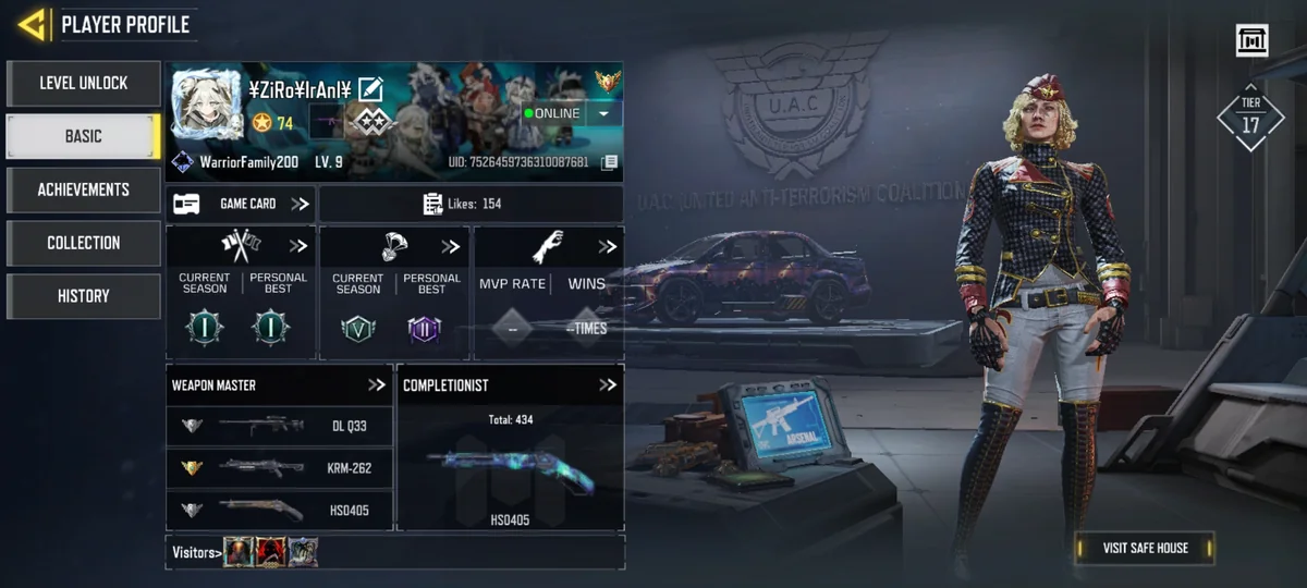 اکانت کالاف با 4 تا لجند چنج خور