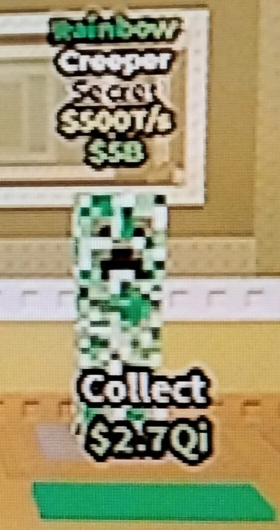 شخصیت Creaper در Steal Brainrot مود شده با ایونت Rainbow