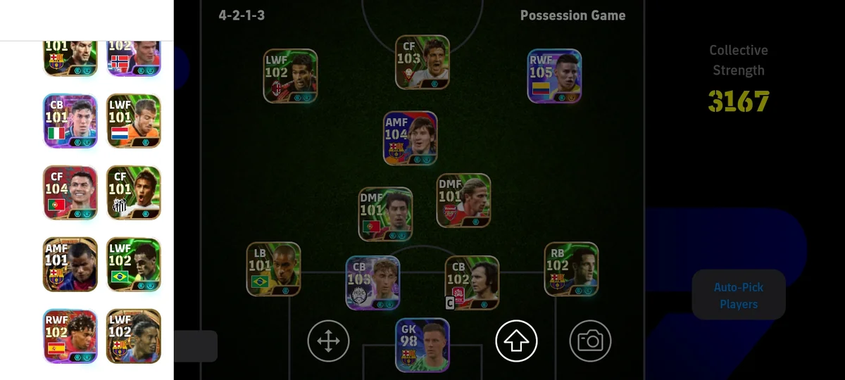 اکانت eFootball Mobile قوی | ۵۵۰ بازیکن 🔥