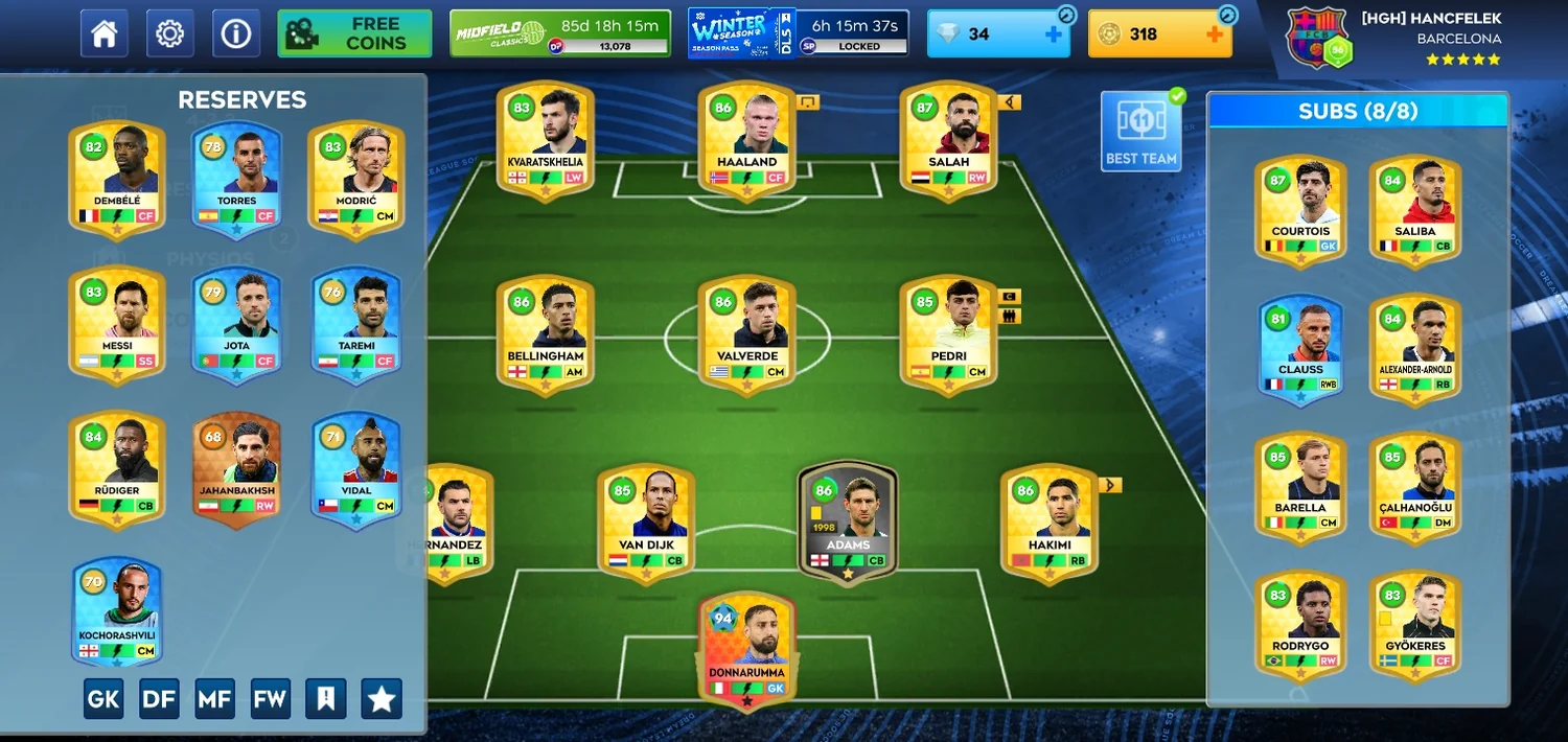 یک اکانت بسیار عالی دارای بازیکنان حذفی و زیرخاکی